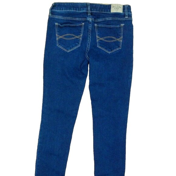 ABERCROMBIE FITCH SUPER SKINNY JEANS WOMENS 4S DARK BLUE STRETCH DENIM 27x29 - Picture 1 of 13